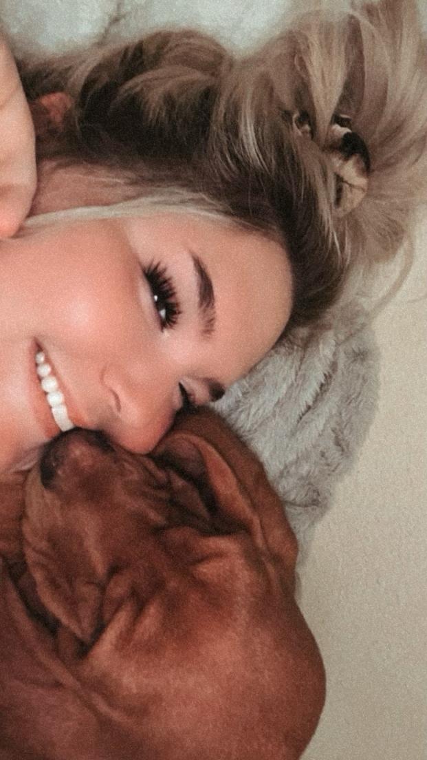 Stormi Basset Hound Puppy dog and new fur mom 2